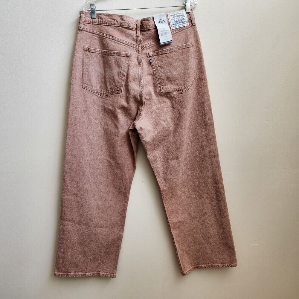 Levis Jean Women Size 33X29 Premium High Loose Wide Straight Leg High Rise Beige - Picture 4 of 16